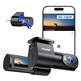 Avylet 4K+1080P Dashcam Auto Vorne Hinten, Wi-Fi/APP Mini Dual Auto Kamera,1,5″ IPS Display Unterstützt Externes GPS-Modul, Parküberwachung, Super Nachtsicht, WDR, 170°Weitwinkel, G-Sensor, Max 256GB