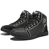 IRON JIA'S Motorradschuhe Herren Motorradstiefel Herren Motorrad, rutschfeste, atmungsaktive Street-Casual-Biker-Boots mit seitlichen Reißverschlüssen, Knöchelstütze und Schaltkissen