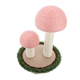 ARTSEWPLY Natürlicher Katzen Kratzbaum mit Pilzdesign Langlebiger Kratztonne aus Robustem Kreatives Kletterspielzeug für Katzen und Kätzchen Platzsparend Schützt Möbel