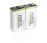 2 x 9V Forte ER9V Lithium Blockbatterie Rauchmelder 1200mAh Feuermelder E Block Batterie langlebig