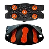 KESOTO Schuhspikes Steigeisen Gleitschutz Eiskrallen mit 5 Stahlspikes für Sicheren Halt Aus Robustem TPE Und Manganstahl für Damen Und Herren Beim Winterwa