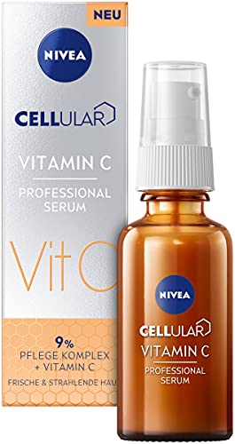 NIVEA Cellular Professional Serum Vitamin C (30 ml), feuchtigkeitsspendendes Vitamin C Serum, Anti Falten Serum für einen ebenmäßigeren und strahlenderen Teint