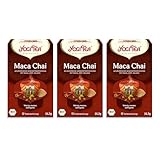 Yogi Tea - Maca Chai, Ayurvedischer Bio Gewürztee- und Kräutertee, Bio, Chai Teebeutel, Mischung aus Maca, Zimt, Nelken, Yogi Tee 3er Pack, 3x17 Beutel (51 Teebeutel insgesamt), Ideal als Geschenk