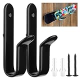 Mabor 2 Stück Horizontale Snowboard Wandhalterung Clips, Black Snowboard Wandhalter Wandhalterung Snowboard Display für Zuhause und Garage