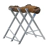 TRUTZHOLM Holzsägebock klappbar Sägebock aus verzinktem Stahl Tragkraft 150 kg Sägehilfe Kettensägebock Holzbock mit Zahnung für Baumstämme Klappbock für Holzsägearbeiten (HxBxT) ca. 82x80x77 cm