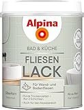 Alpina Bad & Küche Fliesen-Lack Silberfarn – seidenmatter Fliesenlack für Wandfliesen im Innenbereich, feuchtraumgeeignet & streichfertig, ideal für Badezimmer, Küche & WC – 0,75 L