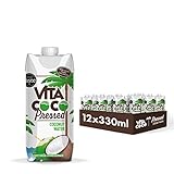 Vita Coco - gepresstes Kokoswasser 12x330ml, natürlich hydrierend mit Elektrolyten, glutenfrei, voll mit Vitamin C & Potassium, Kokosgeschmack