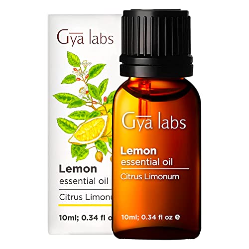 Gya Labs Reines ätherisches Zitronenöl für Diffuser (10 ml) – 100 % reines ätherisches Zitronenöl in therapeutischer Qualität für Haut und Reinigung