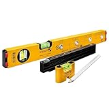STABILA ELECTRIC KIT - Elektriker Wasserwaagen Set Type 70 Electric /43 cm mit Markierlöchern, Mini-Wasserwaage Pocket Electric /7 cm, Zollstock Type 707 P /2m (PEFC zertifiziert), Bleistift Type ZB