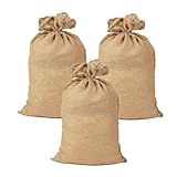 Jutesäcke 105 x 60 cm - 3er Set, Jutesack Universal, 50 kg Traglast - Ökologische Kartoffelsäcke aus 100% Jute - Strapazierfähig, Sackhüpfen, Kartoffelsack, Frostschutz, Nikolaussack