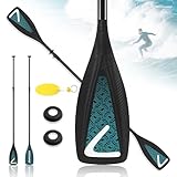 LEDONNE Carbon SUP Paddel 4 Stück verstellbares Kajak Paddel Stand Up Paddleboard Paddel mit leichtem Carbon-Schaft und 2 Nylonklingen, Schwarz