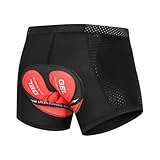 Fahrradhose Herren Kurz Radlerhose mit Sitzpolster Elastische Radhose Gepolstert Radunterhose Atmungsaktive Schnelltrocknende Fahrrad Unterhosen Unterwäsche Leichte Radsportshorts Fahrradbekleidung