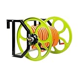FORRTY Metall Landwirtschaftliche Schlauchtrommel, Garage Schlauchaufroller Maschine, Wand-/Boden-/Ladeflächen Schlauchwagen, Stahl Schlauchlager, For Bewässerung, Garten, Autowäsche(200m+1.5m Hose)