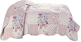 Delindo Lifestyle Tagesdecke Patchworkdecke Rosen im Landhausstil, Bettüberwurf im Patchwork Design, 140x210 cm