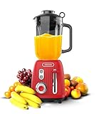 Cecotec Standmixer Retro Power Black Titanium RetroRed. 1200W Maximale Leistung, 2 Geschwindigkeiten, 4-Klingen-Messer mit schwarzer Titanbeschichtung und 1,5L Krug, Vintage-Design in Rot