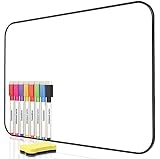Whiteboard, DumanAsen Doppelseitige Magnetische Whiteboard, Magnettafel, mit 8 Stifte und ein Schwamm, Trocken Abwischbar (Schwarz, 30cm x 21cm)