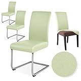 Alishomtll PU Stuhlhussen 4er/6er Set Leder Stretch Stuhlbezug wasserdicht Elastische Esszimmer Stuhlbezüge Universell Waschbarer Stühle Schutz für Küche Restaurant Hotel Hochzeit (Grün, 4 Stück)