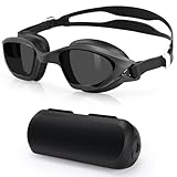 Niurome Anti-Fog Schwimmbrille für Herren & Damen, Blendschutz Schwimmbrille mit UV-Schutz Wasserdicht Silikon Dichtungen Verstellbar Gurt, für Unisex Erwachsene Jugendliche（black）-3