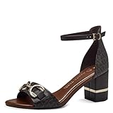 MARCO TOZZI Damen Sandalen mit Absatz mit Verstellbarem Riemen Vegan, Braun (Mocca Comb), 40 EU