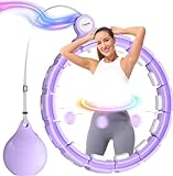 Verstellbarer Smart Hula Hoop für Fitness & Gewichtsreduktion, Tragbarer Hula Hoop Reifen mit Massagefunktion, Leise, Ideal für Bauchtraining & Cardio, Geeignet für Erwachsene & Anfänger (Lila)