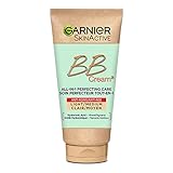 GARNIER Skin Active – BB Anti-Aging-Creme – All-in-1-Perfektionspflege – strafft & spendet Feuchtigkeit – LSF 25 – Hyaluronsäure & Aloe Vera – Vegan & Cruelty Free – alle Hauttypen – mittlere Tönung –