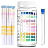 STFYUG 9 In 1 Aquarium Teststreifen, 100 Teststreifen Aquarium Test-Sets, Aquarium Wassertest, für Aquarien Aquarium Zubehör Zur Messung Von Ph Wasserhärte Chlor Nitrit Im Aquarium Fischbecken