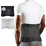 BACK BODYGUARD Rückengurt - innovative Lendenwirbelstütze - Rückenbandage entlastet Rücken - Nierengurt zur Rückenstütze (Schwarz, XL)