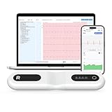 Wellue ER1-LW 24 Stunden Langzeit EKG Gerät für Zuhause, AI-EKG Analyse EKG Monitor mit OLED-Bildschirm, Kompatibel mit iOS & Android, Mac & Windows,EKG-Ereignismarker-Funktion