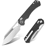 NedFoss COUGAR Klappmesser, 8.7cm 14C28N Stahl Taschenmesser mit Crossbar-Lock, Einhandmesser mit G10 Griff, Outdoor Messer mit Gürtelclip, Survival Messer für Alltag, Sammlung & Geschenk