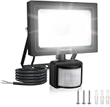 MEIKEE 15W LED Strahler mit Bewegungsmelder 1200LM 6500K Scheinwerfer Fluter IP66 Wasserdicht LED Strahler ideal Außenbeleuchtung für Garten Garage Sportplat, Tageslichtweiß