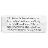 Adress-Aufkleber | PERSONALISIERT | 256 Stück | kleine Etiketten mit Wunsch-Text - Fotomotiv Farbe Helles Muster | für Namen und Adressen