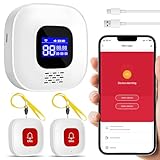 ChunHee Notrufknopf für Senioren/Senioren Notruf/Notrufarmband für Senioren/Funkalarm Sender und Empänger SOS Alarm Kabellos für Pflegebedürftige Mann (1 Receiver +2 Transmitter)
