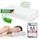 EcoSchlaf® Orthopädisches Kissen 2025 Premium Nackenstützkissen – Zertifiziert – Seitenschläferkissen Nackenkissen aus Soft Memory Foam – Ergonomisches Kopfkissen – Nackenschmerzen – Höhenverstellbar