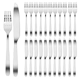 WinGluge Steakbesteck Set, 24-teilig Tafelmesser und Tafelgabeln für 12 Personen, Steak Cutlery Set, Edelstahl Messer und Gabeln Besteck Set, Pizzabesteck Spülmaschinenfest, für Haus Restaurant Hotel