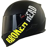 Broken Head BeProud Neon Gelb Ltd. - Motorradhelm Mit 2 Visieren (Schwarzes Visier + Klares Visier) Integralhelm Mattschwarz-Gelb (XS 53-54 cm)