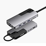 USB C HUB TypeC auf USB 3.0 HUB - kompatibler VGA-Adapter 3 Dock 3,5 mm Audio RJ45 Adapter
