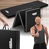 Miweba Sports Gymnastikmatte GM100 - Klappbare Weichbodenmatte - 180x60x5cm - Rutschfeste Sportmatte - Fitnessmatte - Turnmatte - Trainingsmatte - Bodenmatte - Spielmatte - Yogamatte (Schwarz)