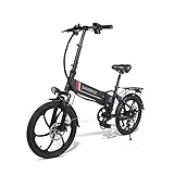 SAMEBIKE 20 Zoll E Bike Elektrofahrrad City EBike klapprad mit 48V 10,4Ah Abnehmbarer Akku 7 Gänge Off-Road Mountainbike E-Bike Max.Reichweite bis zu 40-80 km für Herren Damen