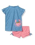 Playshoes Unisex Kinder UV-Schutz Bade-Set zweiteilig Schwimmshirt Badeshorts Badebekleidung, Krebs, 134/140