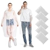 Chyaya 5 Stück Einweg Regenponcho mit Kapuze Für Damen und Herren,Regenponcho Einweg Für Festival Wandern, Camping, Konzerte Festival