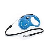 flexi® Classic S Seil 5 m blau, Roll-Leine für Hunde bis 12 kg