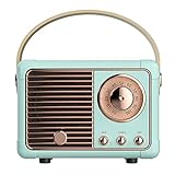 Retro-Bluetooth-Lautsprecher, Vintage-Lautsprecher mit altmodischem klassischem Stil, lauter Lautstärke, Bluetooth 5.0 kabellose Verbindung, unterstützt TF-Karte, U-Disk und AUX-Audio-Eingang (blau)