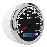 Drehzahlmesser, Drehzahlmesser ABS Edelstahl Easy Installation Zeiger für Autowagen (BLACK)