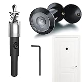 Türspion Mit Sichtschutz 200° Weitwinkel Optische Glaslinsen,Spion Mit Bohrer,Türspione,Türspion Abus,Tür Spion,Einstellbare Länge Türspion Für 35-60mm Dicke Türen(Mattschwarz)