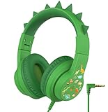 iClever HS19 Kinder kopfhörer über Ohr, HD Stereokopfhörer mit Mikrofon, Lautstärkenbegrenzer 85/94dB, Sharing-Funktion, Faltbarer Kopfhörer für Schule, Travel (Dinosaurier)