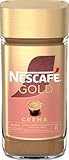 NESCAFÉ GOLD Crema, löslicher Bohnenkaffee, Instant-Kaffee aus erlesenen Kaffeebohnen mit samtiger Crema, koffeinhaltig, 200g