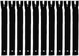 Faden & Nadel Reißverschluss Set: 10 Nylon Reißverschlüsse, schwarz, nicht teilbar, je 22 cm lang