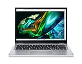 Acer Aspire 3 Spin (A3SP14-31PT-C79U) Laptop Convertible Notebook | 14 WUXGA Display | Intel N100 | 4 GB RAM | 128 GB SSD | Intel UHD Graphics | Windows 11 | QWERTZ Tastatur | Silber