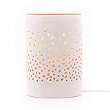 Candle-Brothers Elektrische Duftlampe Dots | Aromalampe Keramik Weiß | Für Duftöle & Wachsmelts | Raumduft Lampe | Duftlampe elektrisch | Beduftung für Wohnzimmer Schlafzimmer Flur