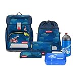 Step by Step Schulranzen-Set Cloud Fire Engine Brandon, inkl. Brotdose und Trinkflasche, ergonomischer Tornister mit Reflektoren, höhenverstellbar mit Hüftgurt, ab der 1. Klasse, 19l